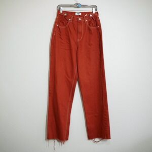 ZGY Denim 27 Hi & Loose Jeans Burnt Orange Brown Super High Rise Wide Leg